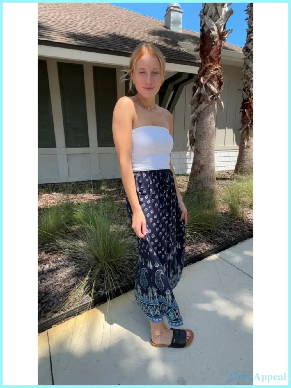 Boho Floral Maxi Skirt High Waist A-Line Long Skirt with Pockets